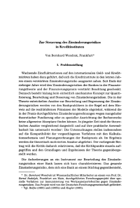 Zur Steuerung des Zinsänderungsrisikos in Kreditinstituten