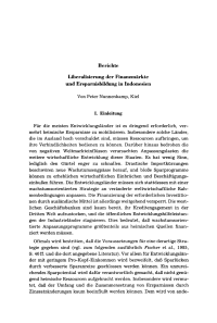 Liberalisierung der Finanzmärkte und Ersparnisbildung in Indonesien
