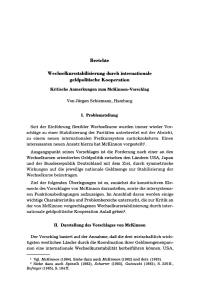 Wechselkursstabilisierung durch internationale geldpolitische Kooperation