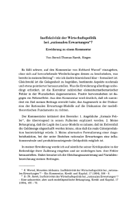 Ineffektivität der Wirtschaftspolitik bei „rationalen Erwartungen“?