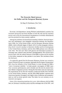 The Deutsche Mark between the Dollar and the European Monetary System