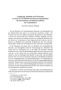Langfristige Stabilität und Wachstum in einem IS/LM-Modell mit Finanzierungsfunktion der Investitionen und Bilanzrestriktion der Unternehmen