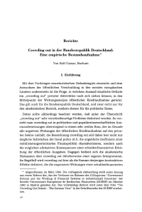 Crowding out in der Bundesrepublik Deutschland: Eine empirische Bestandsaufnahme