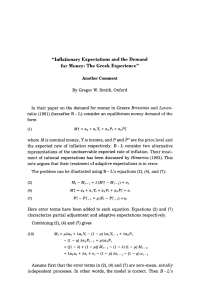 “Inflationary Expectations and the Demand for Money: The Greek Experience”