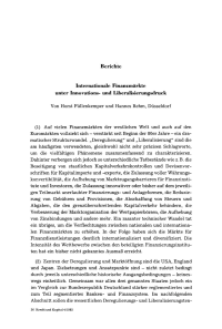 Internationale Finanzmärkte unter Innovations- und Liberalisierungsdruck
