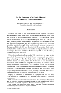On the Existence of a Credit Channel of Monetary Policy in Germany
