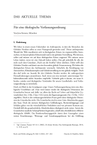 Für eine ökologische Verfassungsordnung