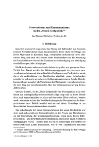 Monetarismus und Keynesianismus in der „Neuen Geldpolitik“