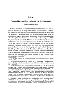 Financial Futures: Neue Risiken für die Kreditinstitute?