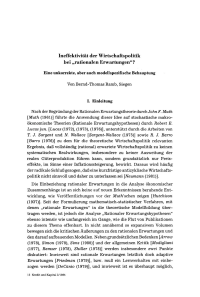 Ineffektivität der Wirtschaftspolitik bei „rationalen Erwartungen“?