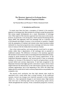 The Monetary Approach to Exchange Rates: A Review of Recent Empirical Studies