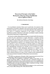 Theoretical Principles of the Buffer Mechanism, Monetary Quasi-Equilibrium and its Spillover Effects