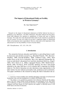 The Impact of Educational Fields on Fertility in Western Germany