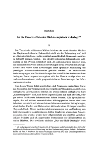 Ist die Theorie effizienter Märkte empirisch widerlegt?