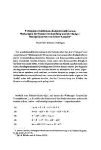 Vermögensrestriktion, Budgetrestriktionen, Wirkungen der Staatsverschuldung und die Budget-Multiplikatoren von Dieter Cansier