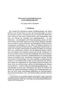 Die neuere Ursachenkontroverse in der Inflationstheorie