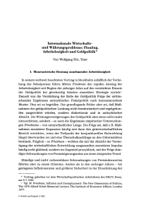 Internationale Wirtschafts- und Währungsprobleme: Floating, Arbeitslosigkeit und Geldpolitik