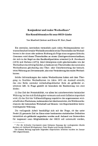 Konjunktur und realer Wechselkurs
