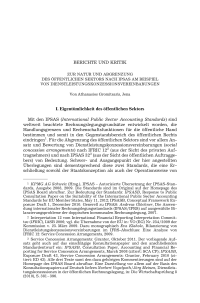 Zur Natur und Abgrenzung des öffentlichen Sektors nach IPSAS am Beispiel von Dienstleistungskonzessionsvereinbarungen