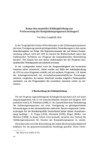 Kann eine monetäre Schätzgleichung zur Verbesserung der Konjunkturprognosen beitragen?