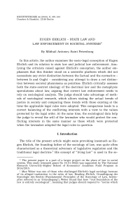 Eugen Ehrlich – State Law and Law Enforcement in Societal Systems