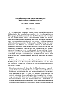 Einige Überlegungen zum Wachstumspfad der Bundesrepublik Deutschland