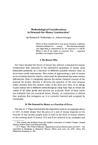 Methodological Considerations in Demand-for-Money Construction