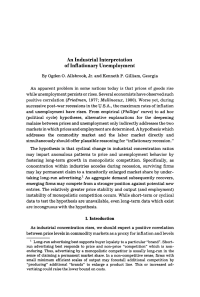 An Industrial Interpretation of Inflationary Unemployment