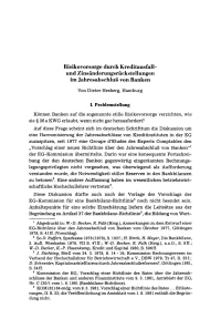 Risikovorsorge durch Kreditausfallund Zinsänderungsrückstellungen im Jahresabschluß von Banken