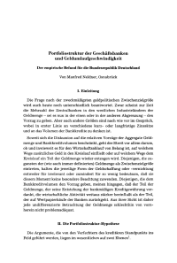 Portfoliostruktur der Geschäftsbanken und Geldumlaufgeschwindigkeit