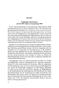 Gedämpfter Optimismus auf der IWF-Jahresversammlung 1983