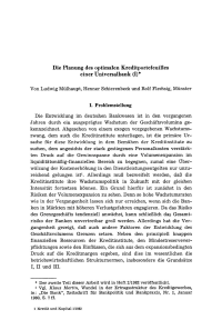 Die Planung des optimalen Kreditportefeuilles einer Universalbank (I)