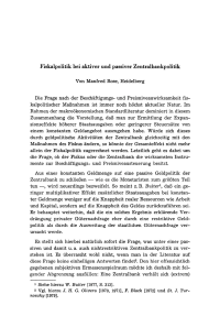 Fiskalpolitik bei aktiver und passiver Zentralbankpolitik