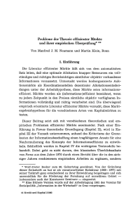 Probleme der Theorie effizienter Märkte und ihrer empirischen Überprüfung
