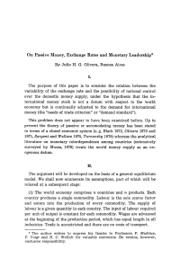 On Passive Money, Exchange Rates and Monetary Leadership