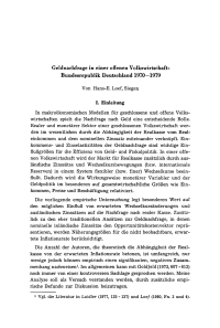 Geldnachfrage in einer offenen Volkswirtschaft: Bundesrepublik Deutschland 1970-1979
