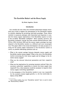 The Eurodollar Market and the Money Supply