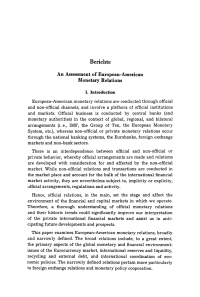 An Assessment of European-American Monetary Relations