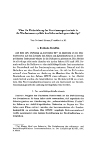 Wäre die Einbeziehung der Versicherungswirtschaft in die Mindestreservepolitik kredittheoretisch gerechtfertigt?