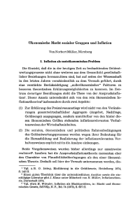 Ökonomische Macht sozialer Gruppen und Inflation