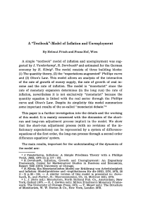 A “Textbook”-Model of Inflation and Unemployment