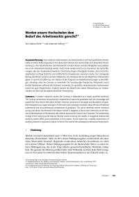 Werden unsere Hochschulen dem Bedarf des Arbeitsmarkts gerecht?
