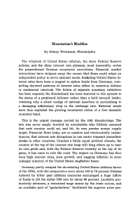 Monetarism’s Muddles