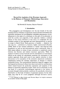 Beyond the Analytics of the Monetary Approach to the Balance of Payments: Methodology, Innovation and Monetarism