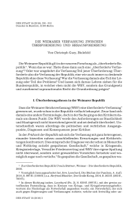 Die Weimarer Verfassung zwischen Überforderung und Herausforderung