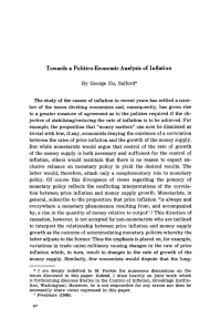 Towards a Politico-Economic Analysis of Inflation