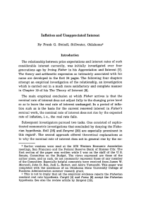 Inflation and Unappreciated Interest