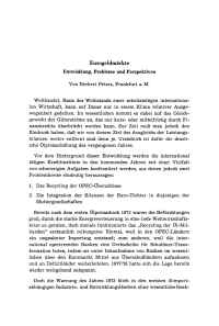 Eurogeldmärkte Entwicklung, Probleme und Perspektiven