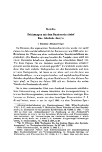 Erfahrungen mit dem Bundesschatzbrief. Eine fiskalische Analyse