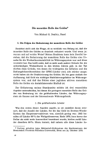 Die monetäre Rolle des Goldes